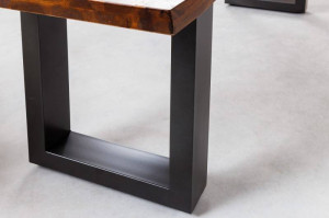 BANCUTA, GENESIS 180CM, DIN LEMN MASIV SI METAL, DESIGN INDUSTRIAL - Img 4