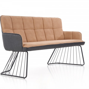BANCUTA L-1 MARO DESCHIS/NEGRU TAPITERIE DIN PIELE ECOLOGICA SI TEXTIL STIL INDUSTRIAL HALMAR - Img 5