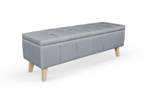 BANCUTA, MASSIMO GRI/NATURAL, CU TAPITERIE DIN TEXTIL, STIL MODERN HALMAR