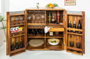 BAR 100CM, DIN LEMN MASIV, GOA SHEESHAM COD 35897, DESIGN RUSTIC - Img 3