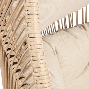 BESTSELLER! FOTOLIU DE GRADINA SAU TERASA, DIN POLIRATAN SI STRUCTURA DE METAL, CULOARE BEJ/NEGRU - Img 7