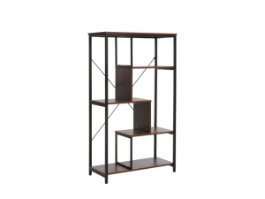 BIBLIOTECA/RAFT NET B, NUC/NEGRU MAT, DIN PAL LAMINAT SI METAL, STIL MODERN