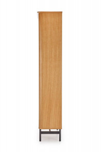 BIBLIOTECA SMART REG-1, STEJAR NATURAL/NEGRU, 196 CM, DIN MDF FURNIRUIT SI METAL, STIL VINTAGE - Img 6