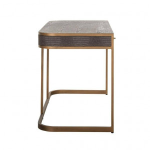 BIROU CLASSIO, 140 CM, 7535, MARO/AURIU ANTICHIZAT, DIN FURNIR DE STEJAR, PIELE ECO SI METAL, RICHMOND INTERIORS - Img 4