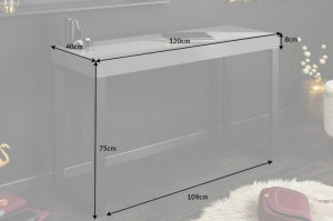 BIROU MODERN, DESK 120X40CM, COD 40863, DIN METAL SI MDF GRI - Img 7