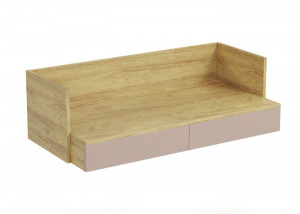 BIROU MODULAR MOBIUS 2S, ROZ ANTIC/NATUR, 110 CM, DIN PAL MELAMINAT, STIL MODERN