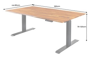 BIROU REGLABIL PE INALTIME, MAMMUT, 160CM, LEMN DE MANGO SI METAL, ARTIM GROUP SELECTION - Img 7