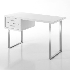 BIROU VEGA 120CM, CU 2 SERTARE, METAL SI MDF LUCIOS, COD 4669 - Img 5