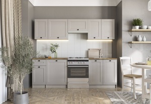 BUCATARIE VIVIAN, 240 CM, CASMIR/NUC, DIN MDF, STIL MODERN