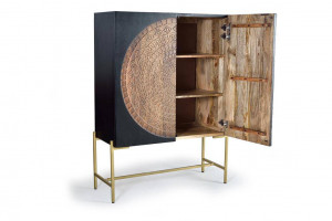 BUFET 143CM, NUC INCHIS/MARO, DIN LEMN DE MANGO SI METAL, GINER Y COLOMER - Img 6