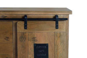 BUFET 190CM, DIN LEMN DE MANGO/METAL, 2 USI SI 6 SERTARE, GINER Y COLOMER - Img 3