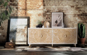 BUFET 190CM, DIN LEMN DE MANGO, STIL VINTAGE/INDUSTRIAL GINER Y COLOMER - Img 2