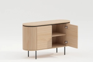 BUFET, ATELIER 120CM, FURNIR DIN LEMN DE STEJAR SI PICIOARE DIN METAL, CULOARE NATUR, ARTIM GROUP SELECTION - Img 6