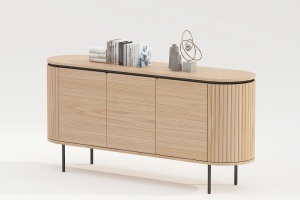 BUFET, ATELIER 160CM, FURNIR DE STEJAR SI PICIOARE DIN METAL, CULOARE NATUR, ARTIM GROUP SELECTION - Img 4