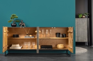 BUFET/ COMODA 177CM, DIN LEMN MASIV DE MANGO SI METAL, REALIZAT MANUAL, ARTIM GROUP SELECTION - Img 6
