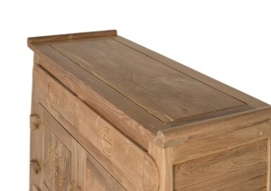 BUFET DEOSEBIT, 110CM, LEMN MASIV DE TEC, CULOARE NATUR, FINISAJ RUSTIC, ARTIM GROUP SELECTION - Img 7