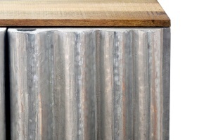 BUFET DEOSEBIT, ZALVERO 75CM, REALIZATA DIN LEMN DE MANGO SI METAL, ALUMINIU, CULOARE NATUR/ALUMINIU, INVICTA INTERIOR - Img 4