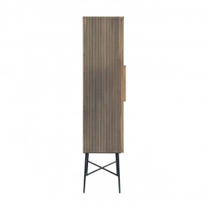 BUFET/DULAP IRONVILLE, 182 CM, 7570, NEGRU/AURIU ANTICHIZAT, DIN LEMN DE MESTEACAN SI METAL, STIL MODERN - Img 2