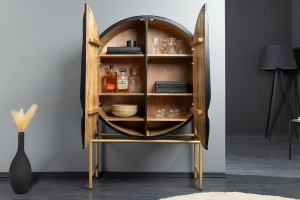 BUFET LIVING 140CM, LION 3D, DIN LEMN MASIV DE MANGO SI METAL AURIU, ARTIM GROUP SELECTION - Img 4