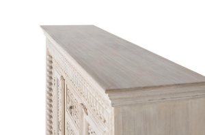 BUFET LIVING 150CM, COD 1513, DIN LEMN DE MANGO, ALB ANTICHIZAT, ARTIM GROUP SELECTION - Img 5