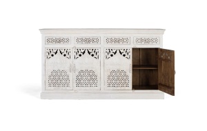 BUFET LIVING 180CM, COD 1684, DIN LEMN DE MANGO, ALB ANTICHIZAT, ARTIM GROUP SELECTION - Img 3
