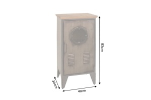 BUFET LIVING DEOSEBIT, NAUTILUS 80CM, REALIZAT DIN LEMN DE PIN SI METAL, CULOARE MARO ANTICHIZAT/NATUR, ARTIM GROUP - Img 4