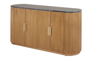 BUFET VENEZIANO 170CM, REALIZAT DIN LEMN DE MANGO SI BLAT DIN MARMURA, DE CULOARE TURCOAZ/AURIU, ARTIM GROUP
