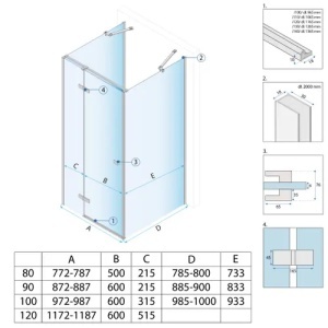 CABINA DE DUS ATLAS CHROME, 100X100, EASY CLEAN - Img 7