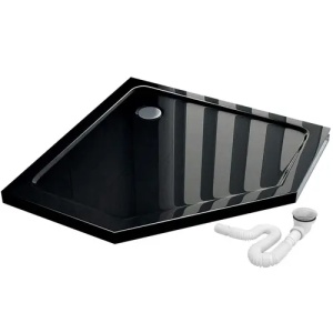 CABINA DE DUS AXIN, 90X90, CROM, CU CADITA DE DUS DIAMOND NEAGRA, CALITATE SUPERIOARA - Img 5