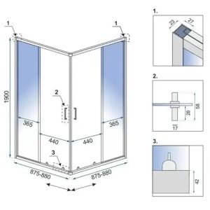 CABINA DE DUS CITY 90X90, AURIE, CU CADITA SAVOY ALBA, CALITATE SUPERIOARA - Img 9