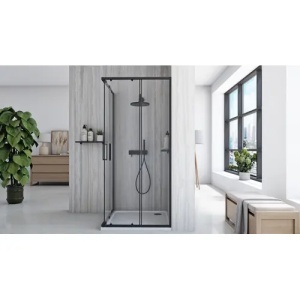 CABINA DE DUS CITY 90X90, NEAGRA, CU CADITA SAVOY NEAGRA, CALITATE SUPERIOARA - Img 4