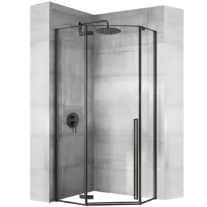 CABINA DE DUS DIAMOND 80X80, NEGRU MAT, CU CADITA DIAMOND ALBA, CALITATE SUPERIOARA
