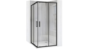 CABINA DE DUS REA CITY, CULISANTA, 90x90 CM, NEGRU, DIN STICLA, FARA CADITA, CALITATE SUPERIOARA