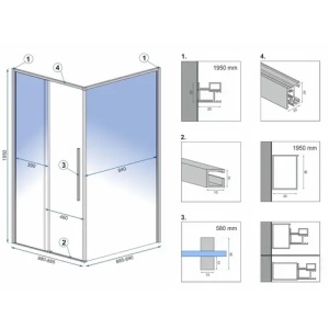 CABINA DE DUS SOLAR 90X90, NEGRU MAT, CU CADITA SAVOY ALBA, CALITATE SUPERIOARA - Img 7