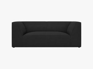 CANAPAEA RUBY, CU 2 LOCURI, NEAGRA, CU TAPITERIE DIN TEXTIL STRUCTURAT OTTAWA, MICADONI