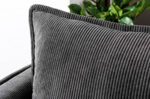 CANAPEA, 3 LOCURI, GRI RETRO, TEXTIL STIL RAIAT SI LEMN, ARTIM GROUP SELECTION - Img 3