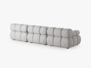 CANAPEA BELLIS, CU 3 LOCURI, GRI DESCHIS, CU TAPITERIE DIN TEXTIL STRUCTURAT LIBERTY, MICADONI - Img 3
