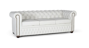 CANAPEA CHESTERFIELD 200CM, ARTIM 1761, DIN LEMN SI PIELE, CULOARE ALBA, ARTIM GROUP SELECTION - Img 2
