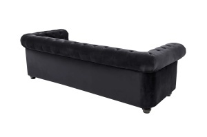 CANAPEA, CHESTERFIELD, 205CM CU 3 LOCURI, MATERIAL CATIFEA DE CULOARE NEAGRA, ARTIM GROUP SELECTION - Img 3