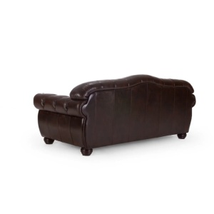 CANAPEA CHESTERFIELD 224CM, DIN LEMN SI PIELE NATURALA, CULOARE MARO, ARTIM SELECTION - Img 4