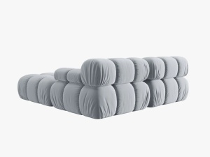 CANAPEA/COLTAR MODULAR BELLIS, 3 LOCURI, 188 CM, ALBASTRU DESCHIS 80, TAPITERIE DIN CATIFEA, DESIGN DEOSEBIT - Img 4