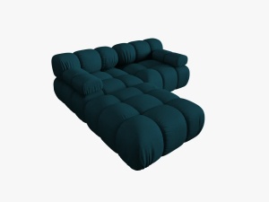 CANAPEA/COLTAR MODULAR BELLIS, 3 LOCURI, 188 CM, BLEUMARIN 87, TAPITERIE DIN CATIFEA 3D, DESIGN DEOSEBIT - Img 5