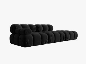 CANAPEA/COLTAR MODULAR BELLIS DREAPTA, 3 LOCURI, 282 CM, NEGRU 100, TAPITERIE DIN CATIFEA, DESIGN DEOSEBIT - Img 5