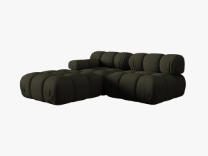 CANAPEA/COLTAR MODULAR BELLIS STANGA, 3 LOCURI, 282 CM, VERDE 77, TAPITERIE DIN CATIFEA 3D, DESIGN DEOSEBIT - Img 2