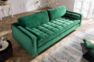 CANAPEA CONFORTABILA, 225CM, TAPITATA IN CATIFEA, VERDE SMARALD, ARTIM GROUP SELECTION - Img 2