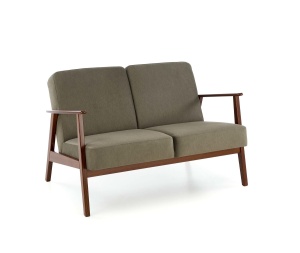 CANAPEA CONFORTABILA MILANO 2S, VERDE MASLINIU CASTEL 39/NUC, TAPITERIE DIN STOFA SI PICIOARE DIN LEMN MASIV, STIL MODERN