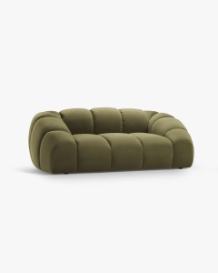 CANAPEA CU 2 LOCURI DIANA, VERDE, 114X214 CM, TAPITAT CU TAPITERIE DIN TEXTIL CATIFEA SALVADOR, MICADONI - Img 2