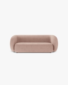 CANAPEA CU 2 LOCURI KATE, ROZ PUDRAT, 183X99 CM, TAPITAT CU TAPITERIE DIN TEXTIL BOUCLE BALOO, MICADONI