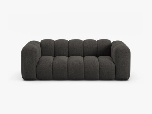CANAPEA CU 2 LOCURI LUPIN 198, GRI, CU TAPITERIE DIN TEXTIL CHENILLE EDEN, MICADONI