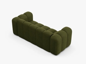CANAPEA CU 2 LOCURI LUPIN 198, VERDE MASLINIU INCHIS, CU TAPITERIE DIN TEXTIL BOUCE BALOO, MICADONI - Img 3